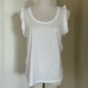 NWT LOFT ruffle sleeveless white tank